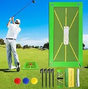 LONENESSL Golf Mat - Green Synthetic Turf, Foldable, 0.5cm Thick, Golf Practice Mat for Swing Detection & Analysis, Indoor/Outdoor Use