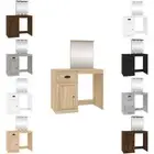 Dressing Table Mirrored Make up Vanity Desk with LED Engineered Wood vidaXL