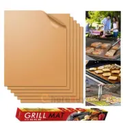 5PCS BBQ Grill Mat Non-Stick Reusable Baking Mats for Outdoor BBQ Cooking Sheets