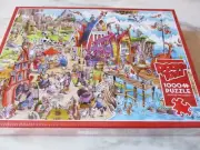 Doodle Town 1,000 Piece Dave Whamond Puzzle "Viking Village" 19.25" x 26.625"