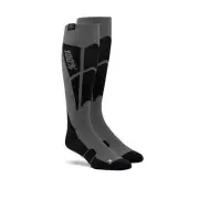 100% Hi Side Performance Motocross Enduro Boot Socks Black / Steel Grey S/M