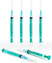 5Pack 3ml/cc Luer Lock Syringe, Lab Use Disposable Individual Package with 23Ga 1 Inch (Green)