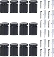 12 Sets Advertising Nail Kit, Stainless Steel Standoff Screws with Screw Covers, for Mirror Glass Holder Mounts, Wide Application in Hotels Offices and Shops