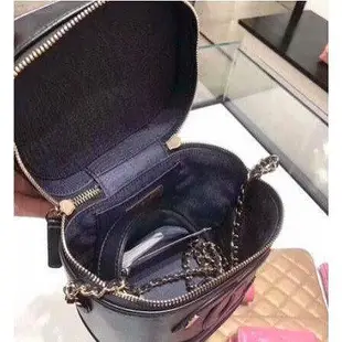 Chanel vintage coco vanity case handbag 香奈兒 黑色 紅色化妝包