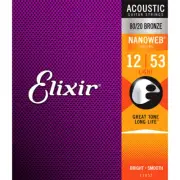 Elixir Nanoweb 80/20 Acoustic Guitar Strings Set 12-53 Light 11052