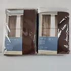 2 NEW Kmart Solid Color Chocolate Brown Sheer Window Curtain Panel 59Wx84L