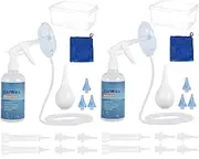 2 Sets Ear Wax Removal Tool Kit Reusable Ear Wax Remover Complete Safe Effective Irrigation Flushing Tool Home Wash Bottle System Sets for Kids Adults Elders (Earmuffs 500ml, 2sets)