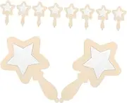 Hohopeti Infant-Friendly Small Wooden Mirrors Craft Mirror Kit DIY Paintable Handheld for Kids