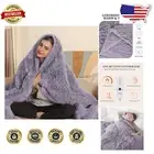 Cozy Electric Blanket with Faux Fur & Sherpa - Machine Washable, Purple 50"x60"