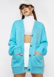 [Free People] Blue Butterfly Nevermind Cardigan