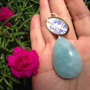 AAA+天然海藍寶墜子～《海藍9號》～海藍寶石長36寬26厚10mm,來自巴西的 天然海水藍寶石項鍊！海藍寶項鍊、海藍寶