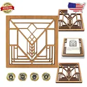 Artisan Cherry Square Trivet Inspired by Frank Lloyd Wright – Hand Wash Only