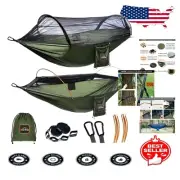 Portable 230T Nylon Hammock with Mosquito Net & Tree Straps for Outdoors