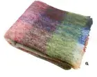 Biddy Murphy 54" x 72" Mohair Wool Blend Throw Blanket 70% 30% Fuzzy Soft Woven
