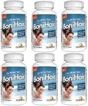 BoniHair 6 Pack- Catalase Supplement - Six Bottles - Discounted 6 Month Supply - Boni Hair Catalase Enzyme Hair Supplement w/ 10,000 IU of Catalase, Saw Palmetto, Fo-Ti, Biotin & More!