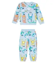 [Stella McCartney Kids] Stella McCartney Kids Baby Earth cotton fleece tracksuit Y 4 blue