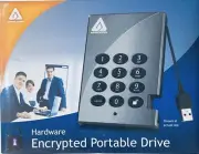 Apricom Aegis Padlock hardware encrypted portable drive 500gb new A25-PL256-500