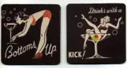 Sexy Roaring 20s Coaster set of 4 - Art Deco Design - Martini