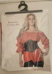 Underwraps Renaissance 3/4 Sleeve Red Costume Shirt 2X B0904