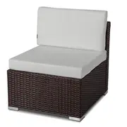 Outdoor Furniture Modular Lounge One Seater Sofa - Brown