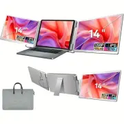 14" Laptop Screen Extender Portable Triple Monitor For 13"-17" Laptop Plug-Play