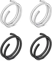 [D.Bella] 20G 18G Nose Rings Hoops Surgical Steel Simple Half Hoop Nose Ring 6mm-12mm Nose Hoops Tragus Cartilage Helix Rook Daith Conch Snug Earring Nose Septum Eyebrow Lip Ear Body Piercing