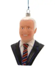 President JOE BIDEN Glass Christmas Ornament, 5" Tall, by Cody Foster