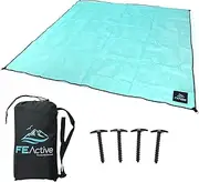 FE Active Sand Free Beach Blanket - Extra Large Water Resistant Mat, Outdoor Compact Lightweight Picnic Blanket With Carry Bag | Designed in California, USA