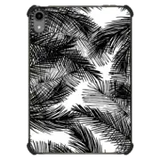 iPad mini (6th gen) iPad Impact Case Black white abstract tropical palm tree leaf pattern