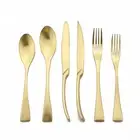 Luxury 18/10 Stainless Steel Matte Champagne gold Flatware Set - Silverware C...