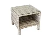 FurnitureOkay Positano Wicker Outdoor Side Table - White Shell
