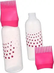 ERINGOGO 2Pcs Hair Dye Applicator Bottles with Scale Lines Colorful Hair Coloring Bottles for Home and Salon Use Smooth Surface Design for Hair Dyeing and Shampoo Application