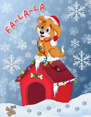 Fa-La-La Doghouse Holiday Sign or Door Hanger