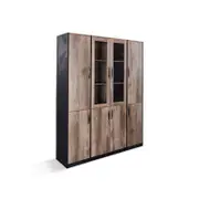 Modern Furniture REGGIE Display Unit 160cm - Warm Oak & Black