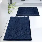 Chenille Bath Mats, 2 PCS, Soft, Absorbent Non-Slip Bathroom Rug, Quick Dry, ...