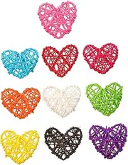 Generic Elegant Rattan Hollow Pendant Heart Shape Rattan Decor Ornament for Home Decor Photography Prop