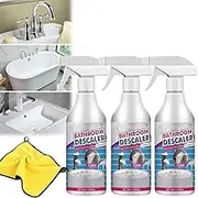 Stubborn Stains Cleaner, Limescale Cleaner, Bathroom Foam Cleaner Spray, Bathroom Descaler Spray, Limescale Cleaner Shower, Bathroom Descaler Cleaner, All Purpose Rinse Cleaning Foam With Towel (3PCS)