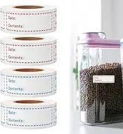 500 Pcs Removable Freezer Labels 1 x 3 Inch Food Storage Stickers Refrigerator Freezer Labels Adhesive Paper Labels for Kitchen Food Refrigerated Storage(Blue Red)