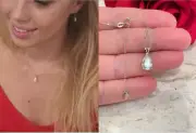 4ct Pear Shaped Diamond Pendant Necklace Pear shaped diamond Earrings Solid 18k