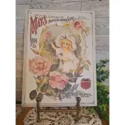Handmade May Floral Seed Packet Sign, Shabby chic, Cottage Core, Spring Decor