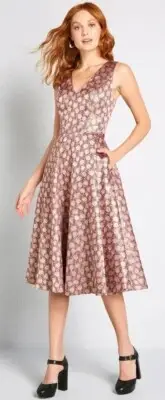 Modcloth That's My Gala Fit And Flare Pink Dots Dress Size 4 $149 NWT