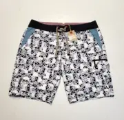 $168 New ROBERT GRAHAM Bail Out SKULL AOP Swimsuit Swim Trunks Men's 38 XL White