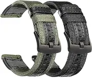 Olytop 2 Pack 22mm Rugged Watch Bands for Garmin Instinct / Instinct 2 Solar, Military Fabric Sports Wristband Replacement Watch Strap Men Women for Garmin Instinct 2 Tactical/Esports/Tide, 2