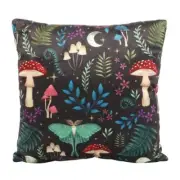 Crystal Wonderland Square Dark Forest Print Polyester Cushion 35cm
