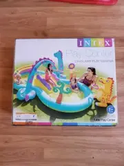 Kids Inflatable Pool Play Center Dinosaurs Theme Park With Slide Water Sprayer