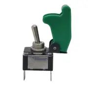 Toggle Switch On Off 12V 20A with Green Missile Switch Cover SPST Narva 60060BL