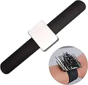 Magnetic Bobby Pin Holder - Hold Metal Bobby Pins and Clips in Easy Reach - Beauty Tools - Magnetic Pin Holder for Sewing, Cushion for Sewing Wristband Hair Stylist Wrist Cushion(Black)