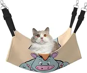 EdWal Cartoon Hippos print Soft Sleeping Hammock Cat Hammock for Cage Hanging,Pet Hammock Bed Adjustable for Small Animals