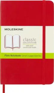 Classic Soft Cover Notebook - Plain - Pocket - Scarlet Red, (QP613F2)