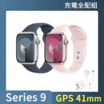 充電全配組【APPLE】APPLE WATCH S9 GPS 41MM(鋁金屬錶殼搭配運動型錶帶)